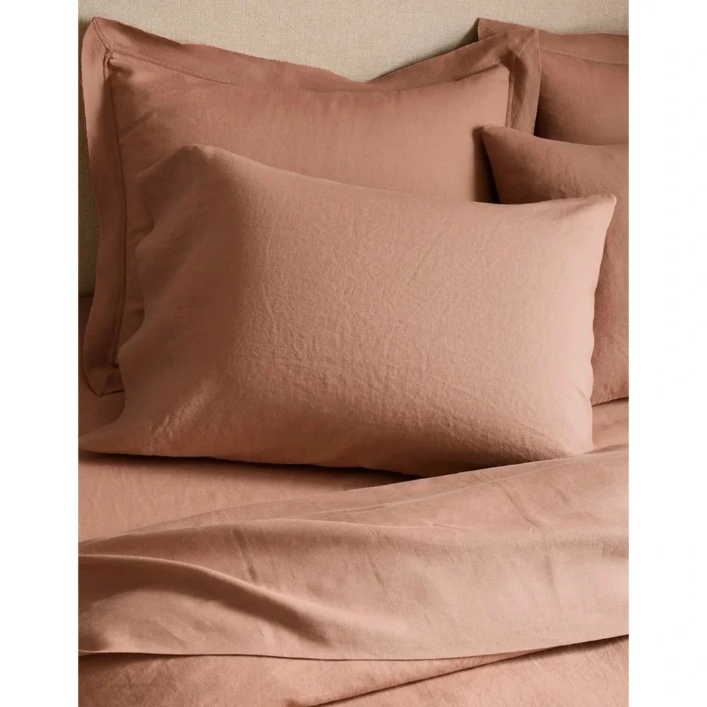 Quinces European Linen Duvet Cover Set Full/Queen Desert Sunset